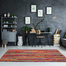 Load image into Gallery viewer, Braided Rainbow Colorful Cotton Rug
