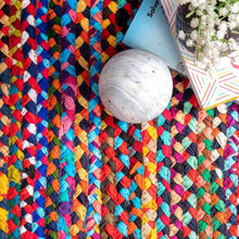 Load image into Gallery viewer, Braided Rainbow Colorful Cotton Rug
