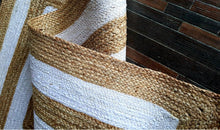 Load image into Gallery viewer, Braided Natural Jute White Plain Pattern Area Rug
