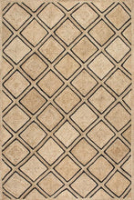 Load image into Gallery viewer, Braided Natural black geometric jute hand-woven Area Rug
