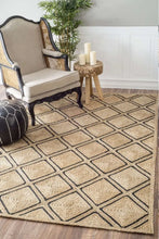 Load image into Gallery viewer, Braided Natural black geometric jute hand-woven Area Rug
