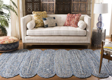 Load image into Gallery viewer, Braided Natural Jute with Denim Bed-side Runner
