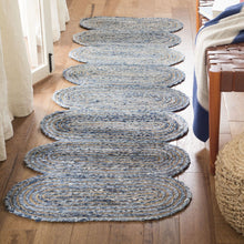 Load image into Gallery viewer, Braided Natural Jute with Denim Bed-side Runner
