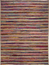 Load image into Gallery viewer, Multicolor Cotton &amp; Jute Collection Classic Hand Woven Area Rug
