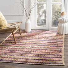 Load image into Gallery viewer, Multicolor Cotton &amp; Jute Collection Classic Hand Woven Area Rug
