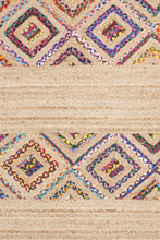 Load image into Gallery viewer, Braided Natural Jute Multi Cotton Diamond Design Area carpet
