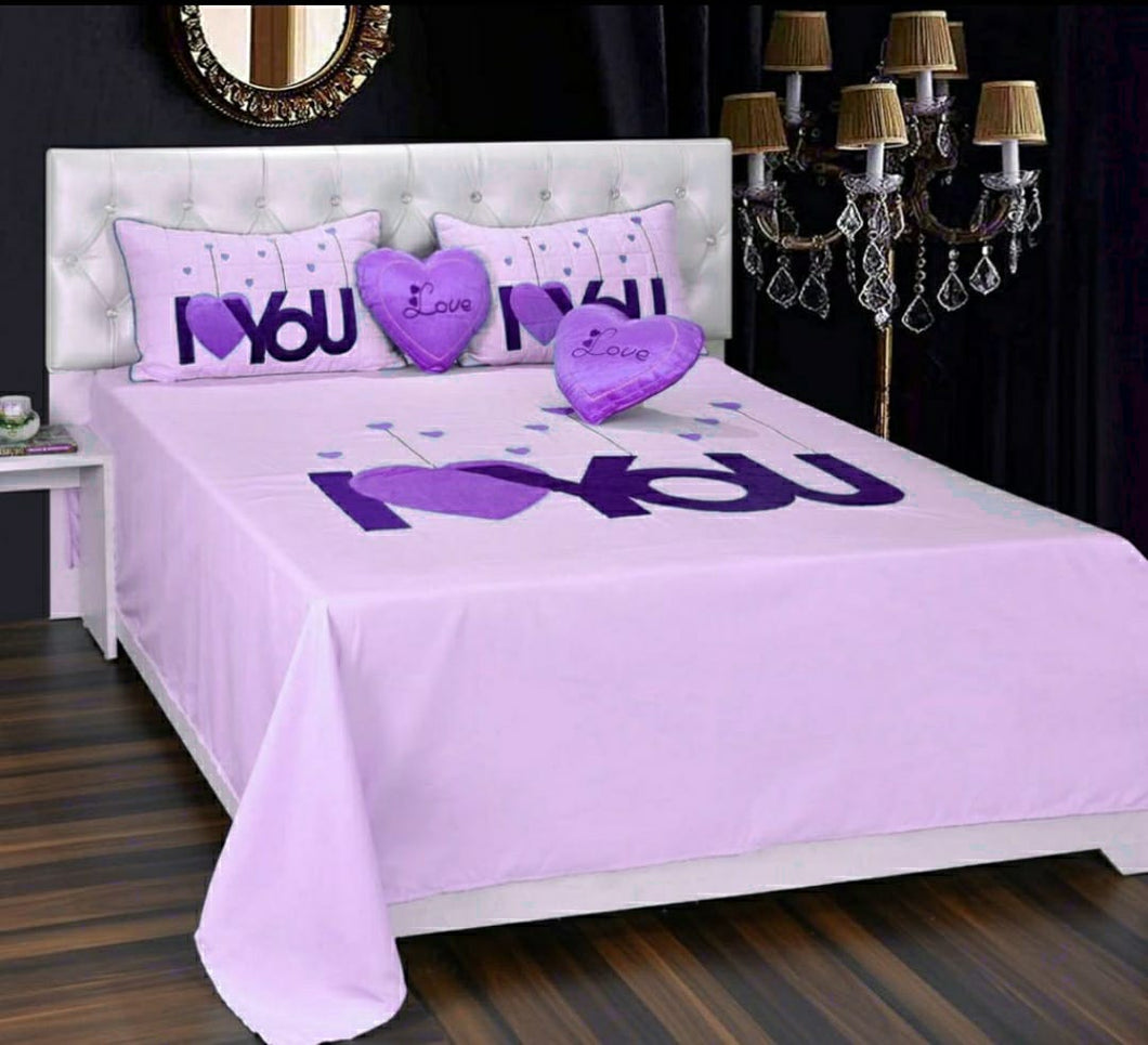 Patch Designer Purple Double Bedsheet