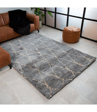 Load image into Gallery viewer, Silver With Ivory Plain Premium Micro Shag Rug
