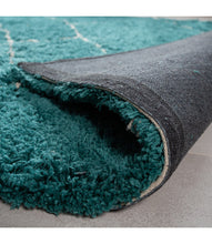 Load image into Gallery viewer, Turquoise With Ivory Plain Premium Micro Shag Rug
