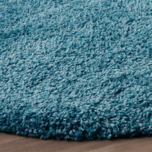 Load image into Gallery viewer, Turquoise Plain - Premium Round Shaggy Rug
