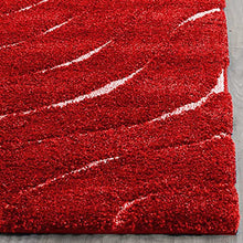 Load image into Gallery viewer, Red &amp; White 3D Cut Collection Classical Look Shaggy Carpet
