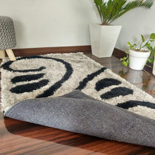 Load image into Gallery viewer, Black Multi Silver Stylish Modern Shaggy Rug
