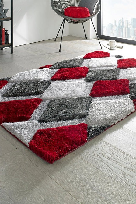 Red Multi Premium Stylish Shaggy Rug