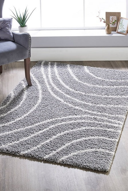 Silver Wave Premium Stylish Shaggy Rug