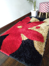 Load image into Gallery viewer, Stylish Red Flower Beige Multi Design Shag Rug
