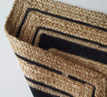 Load image into Gallery viewer, Braided Natural Jute &amp; Black Cotton Bedside Runner
