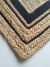 Load image into Gallery viewer, Braided Natural Jute &amp; Black Cotton Bedside Runner
