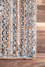 Load image into Gallery viewer, Braided Natural Jute &amp; Denim Bedside Runner
