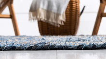 Load image into Gallery viewer, Braided Jute &amp; Denim Oval Collection Classic Hand Woven Area Rug
