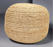 Load image into Gallery viewer, Natural Jute Pouf/Ottoman
