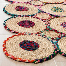 Load image into Gallery viewer, Braided Natural Jute with Colorful Cotton Bedside Runner
