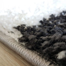 Load image into Gallery viewer, Black with Grey - Premium Round Shaggy Rug
